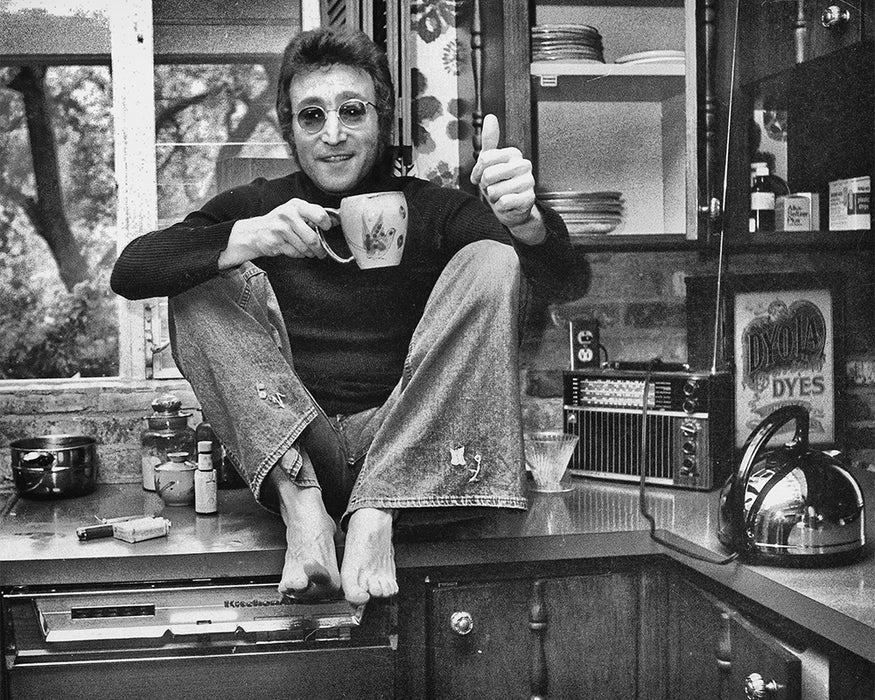 John Lennon drinking tea, 1973 — Limited Edition Print - Michael Brennan