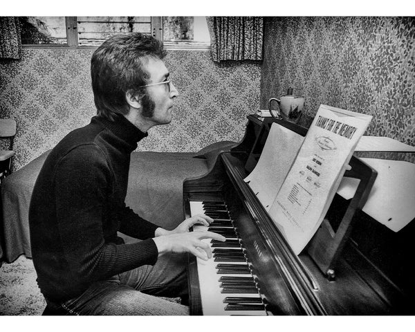 John Lennon playing the piano, 1973 — Limited Edition Print - Michael Brennan