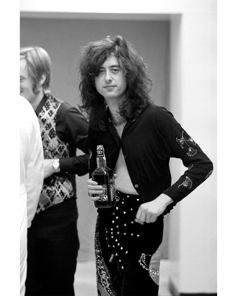 Jimmy Page backstage at Olympia Stadium, 1975 — Limited Edition Print - Michael Brennan