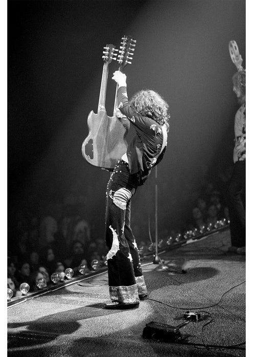Jimmy Page with his double-neck Gibson, 1975 — Open Edition Print - Michael Brennan