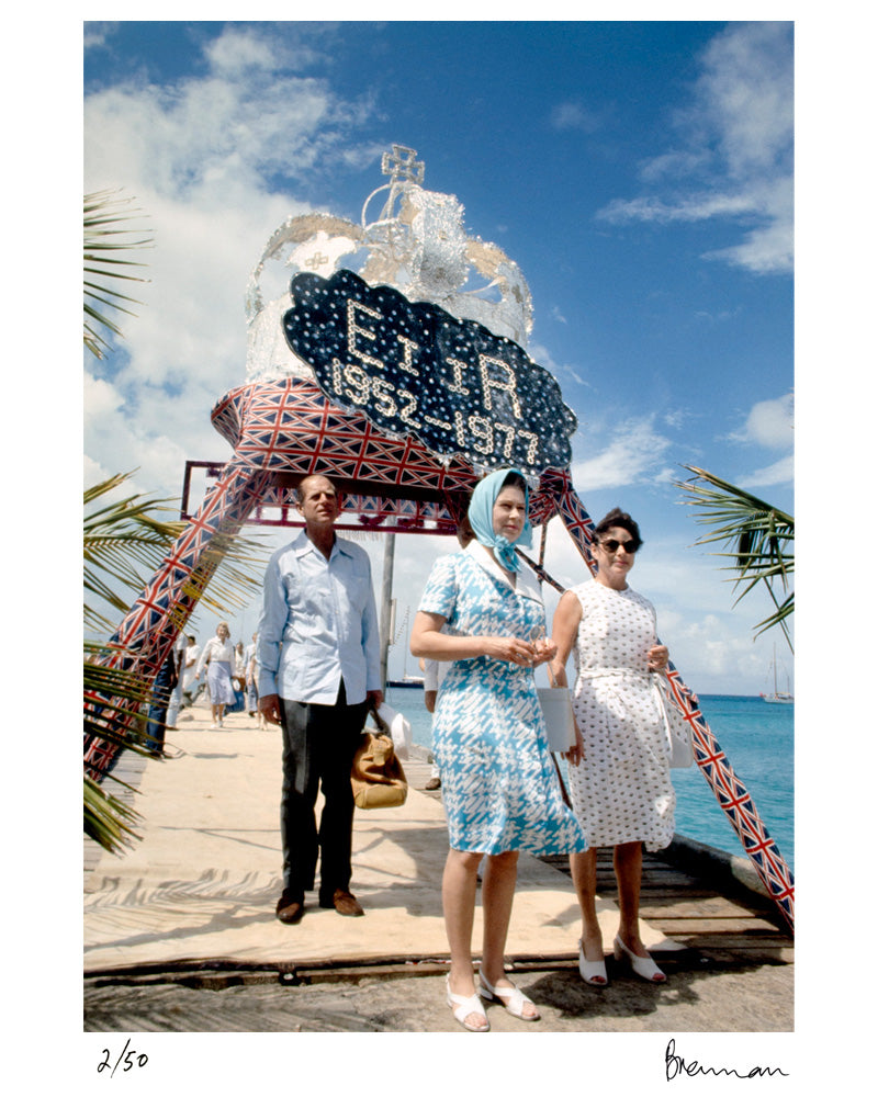 Queen Elizabeth II in Mustique, 1977 by Michael Brennan – Limited Edition Print.