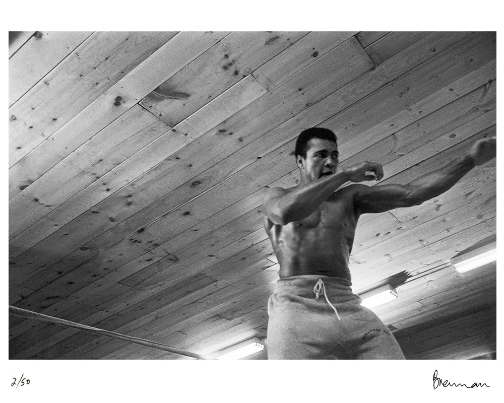 Muhammad Ali shadowboxing, 1977 by Michael Brennan – Limited Edition Print.