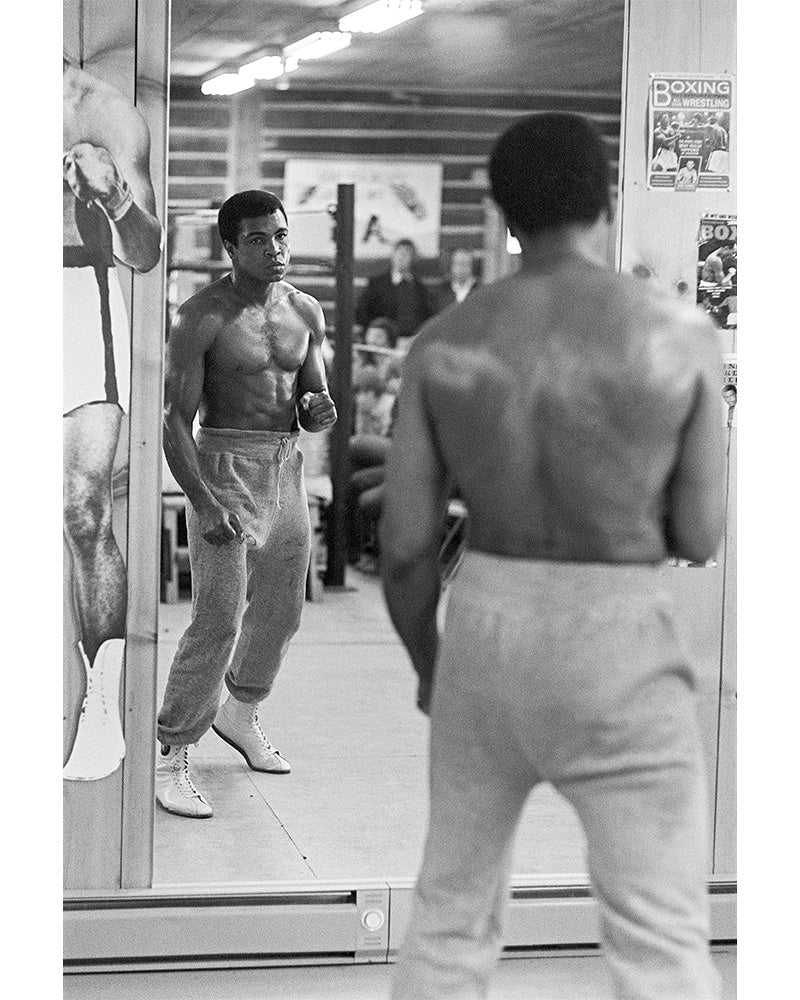 Muhammad Ali in the mirror, 1977 — Limited Edition Print - Michael Brennan