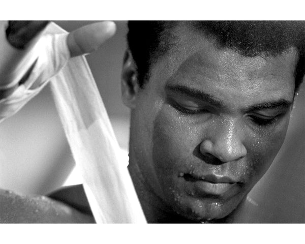Muhammad Ali wrapping his hand, 1977 — Limited Edition Print - Michael Brennan