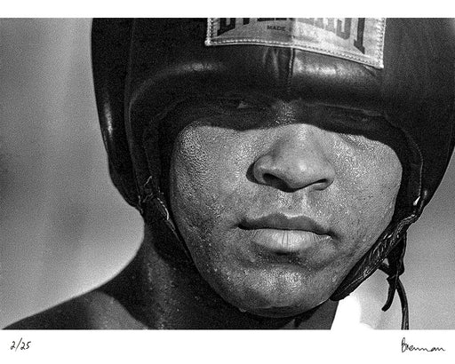 Muhammad Ali in protective headgear, 1975 — Limited Edition Print - Michael Brennan
