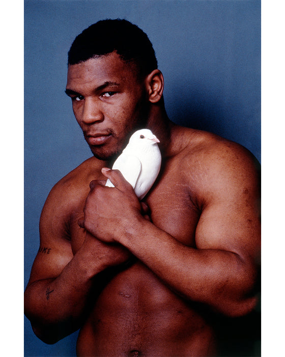 Mike Tyson with his tumbler pigeon, 1985  — Limited Edition Print  - Michael Brennan