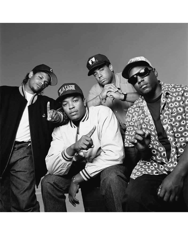 N.W.A. outside their office in Los Angeles, 1991 — Limited Edition Print - Michael Grecco