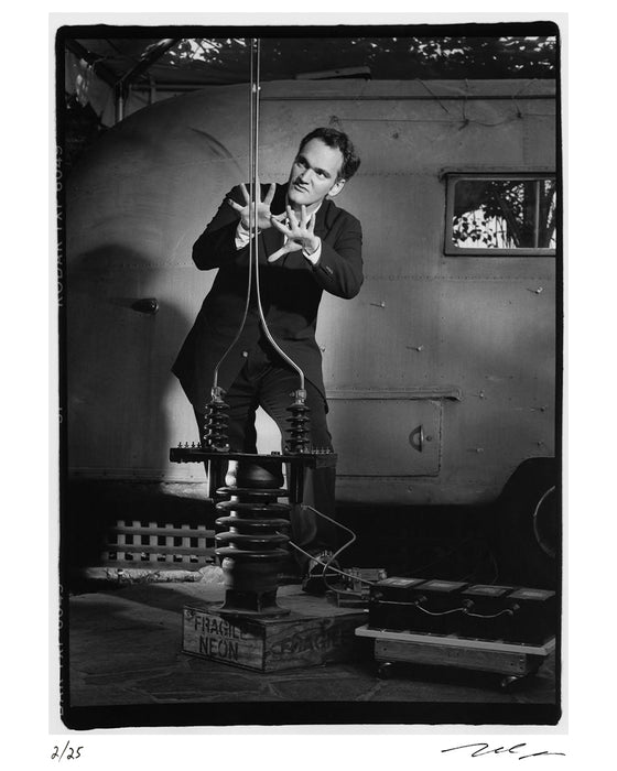 Quentin Tarantino posing in Los Angeles, 1995 — Limited Edition Print - Michael Grecco