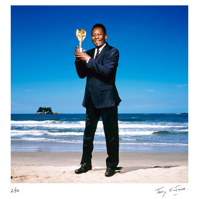 Pelé holding the World Cup Trophy, 2013 — Limited Edition Print - Terry O’Neill