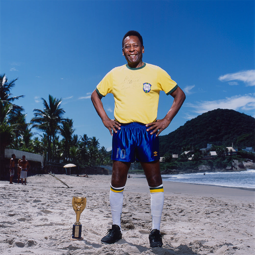 Pelé on the beach in Santos, Brazil in April 2013 - Limited Edition Print - Terry O’Neill