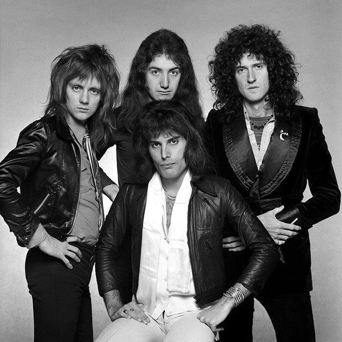 Queen posing for a group photo, 1975 — Limited Edition Print - Terry O'Neill