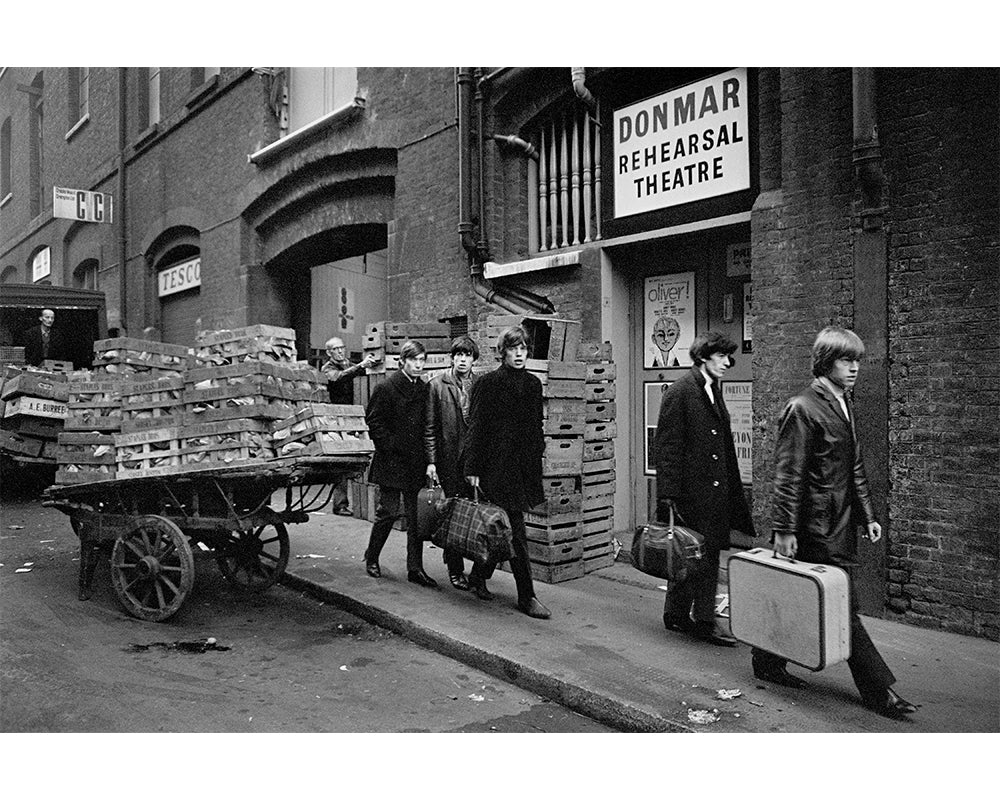 The Rolling Stones outside Donmar Theatre, 1964 by Terry O'Neill – Limited Edition Print.
