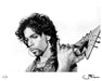 Prince posing with his Auerswald symbol guitar — Limited Edition Print - Steve Parke