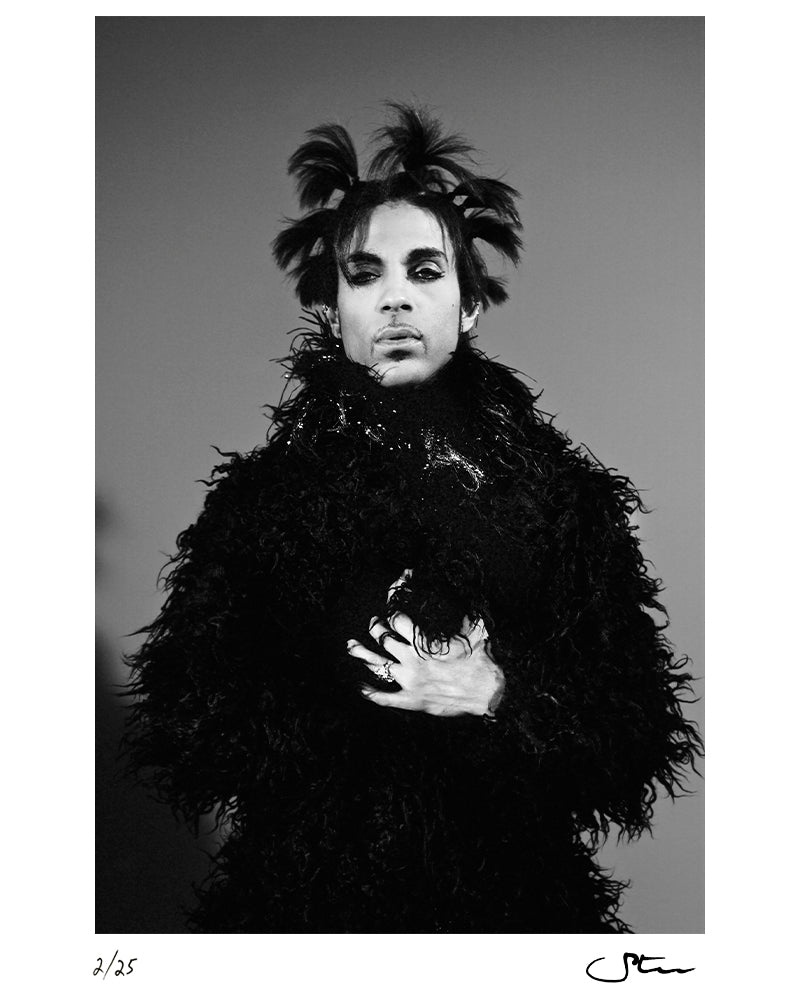Prince wearing black and white, 1998 by Steve Parke – Limited Edition Print.
