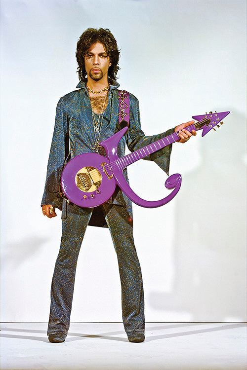 Prince Rogers Nelson photographed in studio with his guitar – Limited Edition Print - Steve Parke