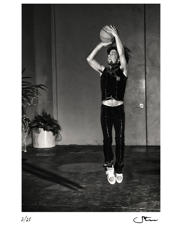 Prince playing basketball — Limited Edition Print - Steve Parke