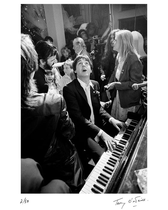 Paul McCartney at Ringo Starr's wedding, 1981 — Limited Edition Print - Terry O'Neill