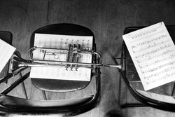 Trumpet on sheet music - Limited Edition Print by Ted Williams – Limited Edition Print.