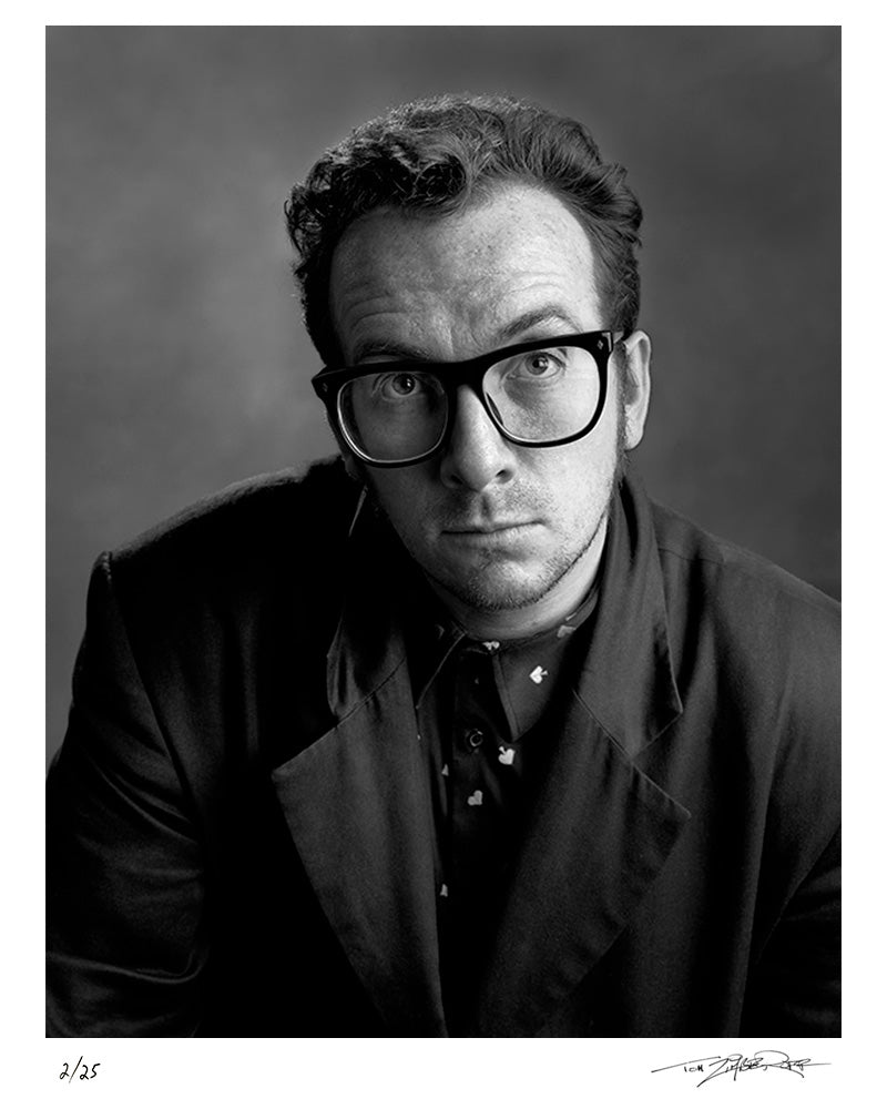 Elvis Costello for Spy magazine, 1989 by Tom Zimberoff – Limited Edition Print.